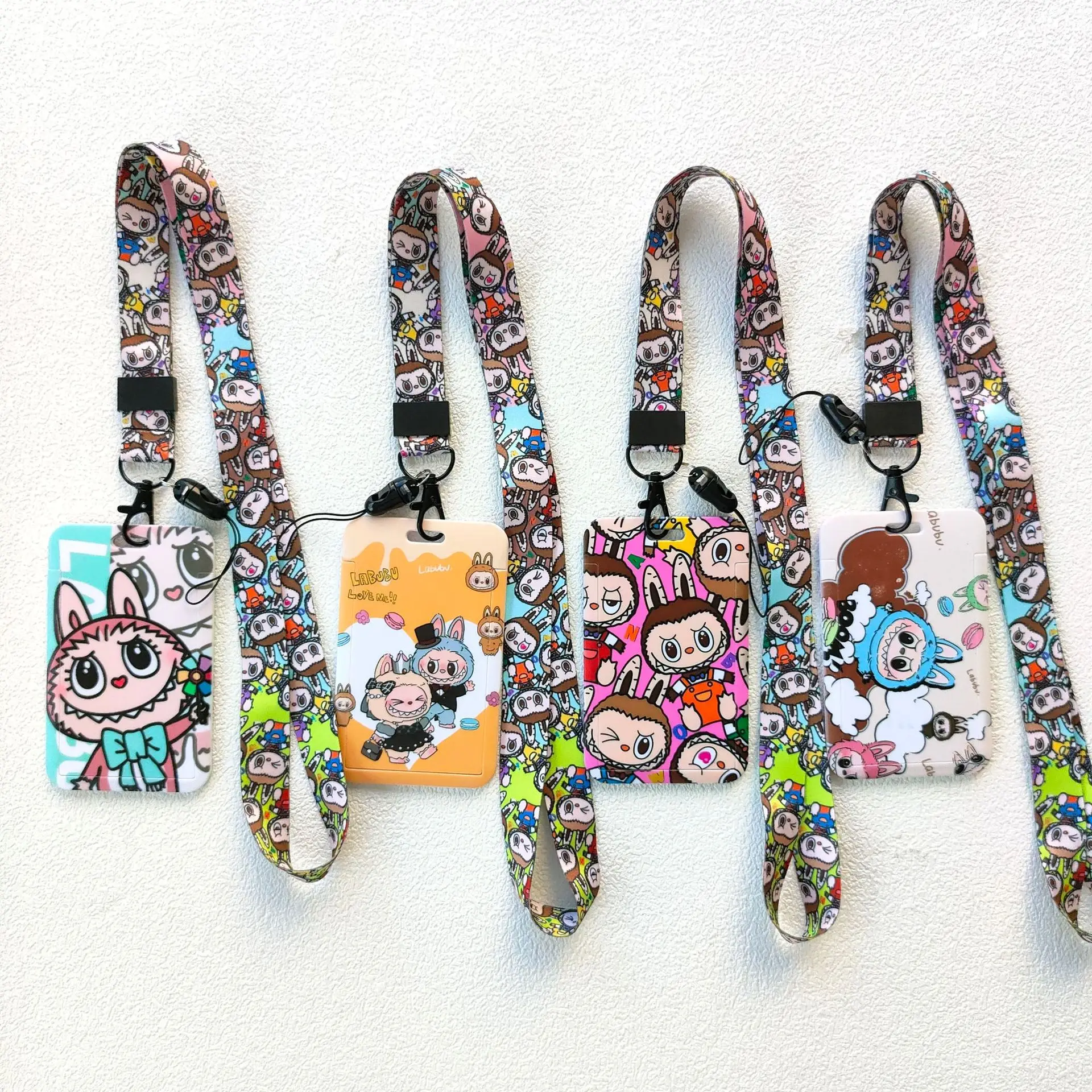 Kawaii Labubu Cartoon Card Holder – Cute Anime Credit Card Case with Lanyard & Keychain for Kids, Students & Adults 1
