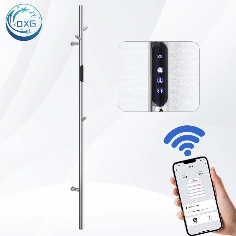 ชั้นวางผ้าเช็ดตัวแบบอุ่นไฟฟ้า OXG พร้อมตัวจับเวลาและการควบคุม WiFi ตะขอแขวนผ้าเช็ดตัวแบบติดผนังสไตล์ยุโรป 1