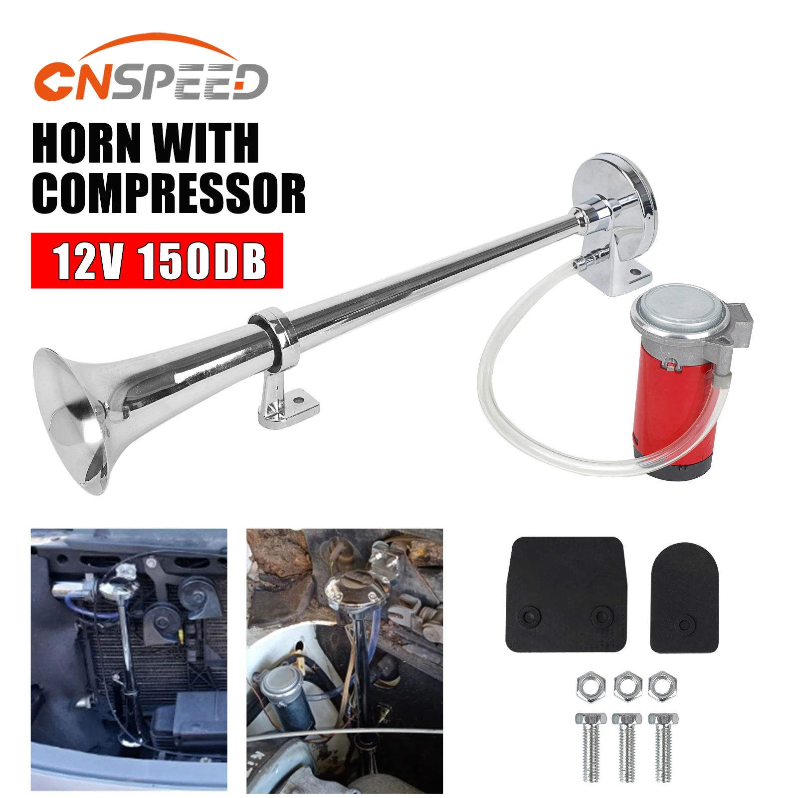 Cnspeed Super Loud Car Air Horn 150Db 12V Single Tromba Compressore Forte Per Auto Truck Boat Train Horn Hooter