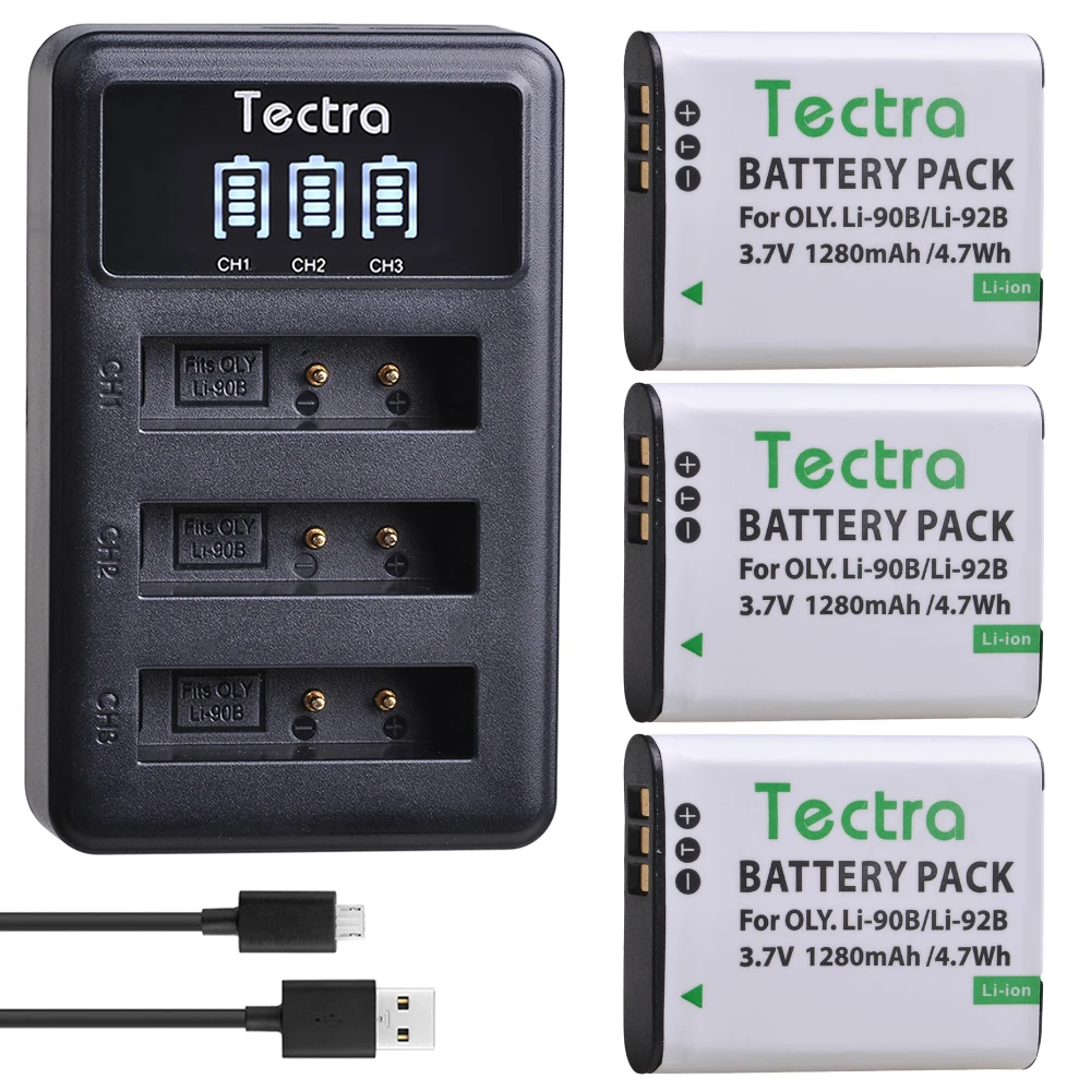 

Li-90B Li-92B Li-ion Battery/Charger for Olympus Tough TG-6,TG-5,TG-Tracker,Tough SH-1,SH-2, P100 IHS,Tough TG-1 iHS,Tough TG-3