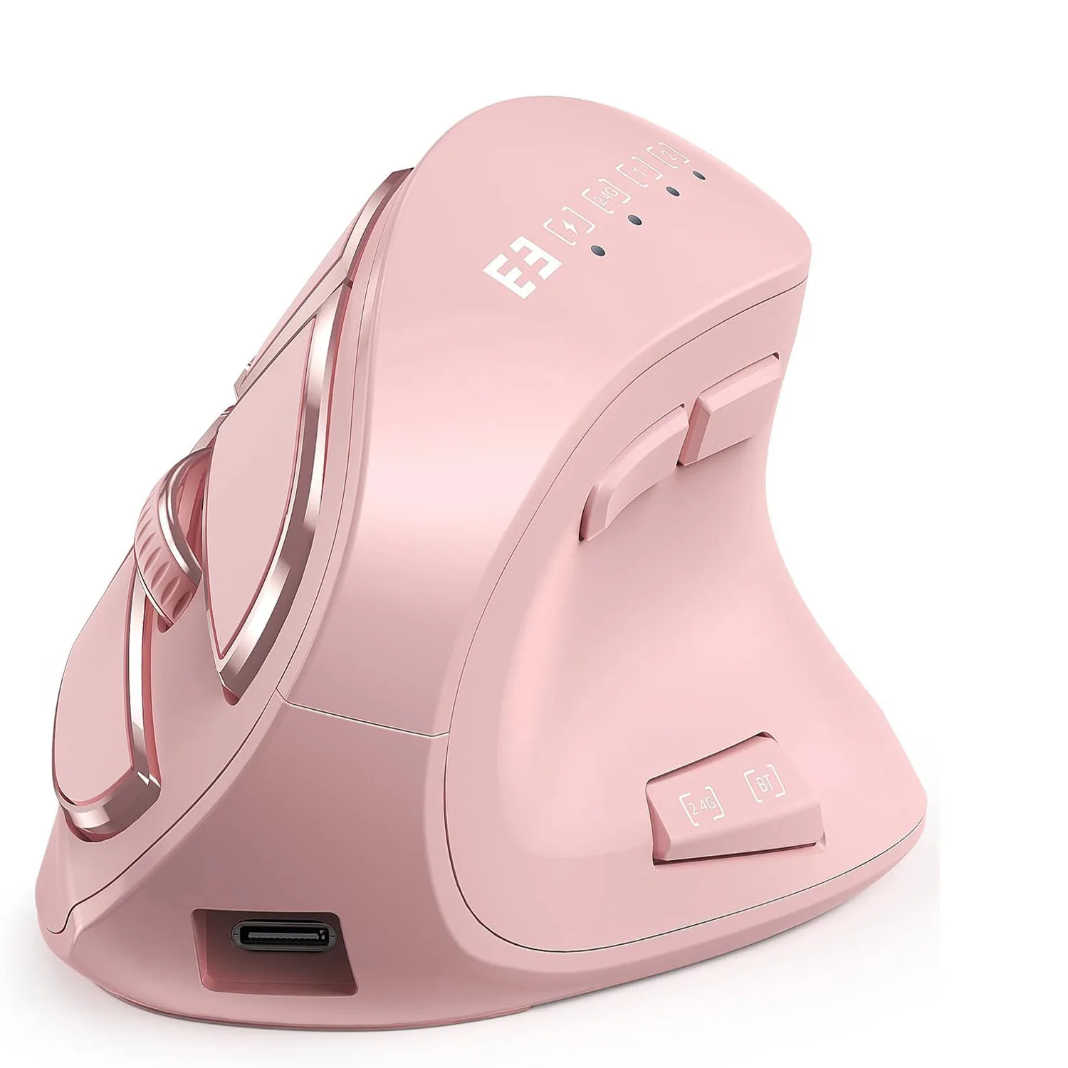 Ergonomic Wireless Vertical Mouse with Silent Design and Rechargeable 9-Button Functionality