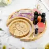 Storage Tray Elegant Moon Star Wooden Jewelry Tray for Desserts Parties Smooth Edge Serving Plate for Ramadan Decorations Gifts 1