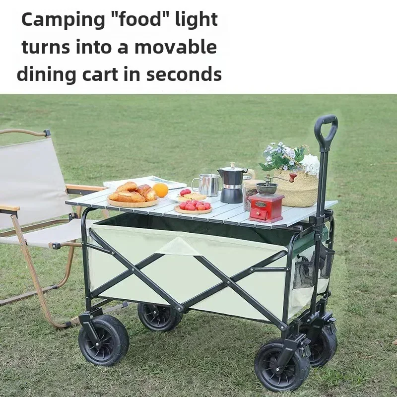 Handcart Foldable Wagon Cart Camping Adult Folding Cart 4 Wheels Home Garden Folding Cargo Carts Shelf Electric Bicycle Fishing