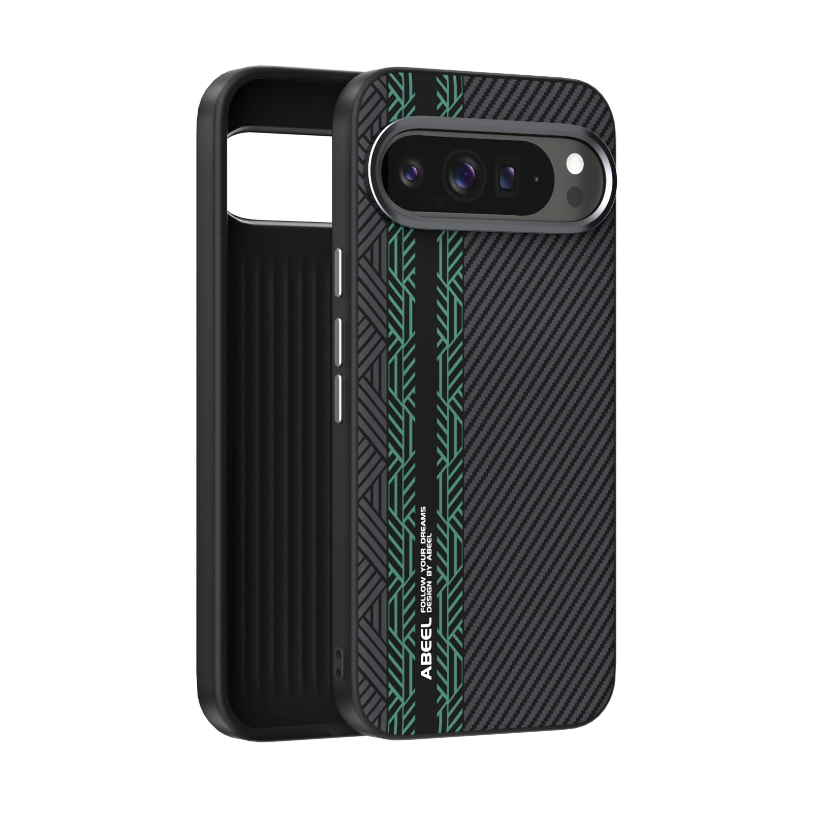 Premium Skin-Friendly Carbon Fiber Magnetic Charging Case with Metal Lens Protection and Anti-Drop Cover