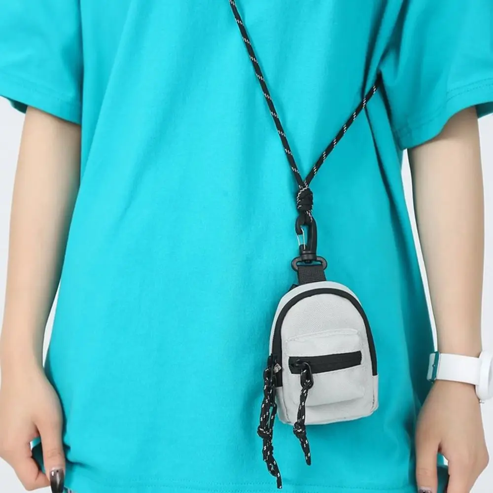 Mini Backpack Compact EDC Pouch Coin Purse Oxford Small Mini Keychain Wallet Simple Utility Zipper Pocket