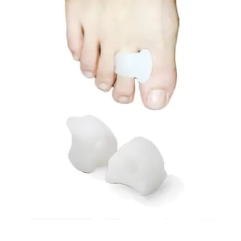 부드러운 실리콘 젤 발가락 분리기, 무지 외반 부니온 스페이서, 0 겹침 발가락 엄지 교정기, 발 관리 도구, C1587, 2 개