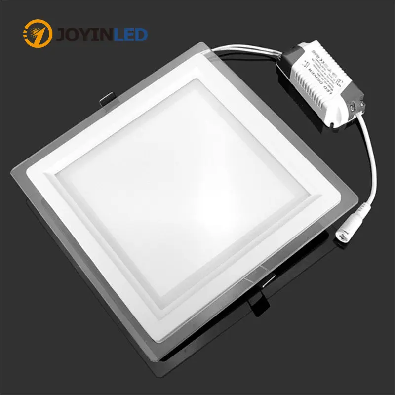 High Bright 6W 9W 12W 18W Dimmable LED Panel Downlight Square Glass Cover Lights Ceiling Recessed LED Lamps AC85-265 With Driver