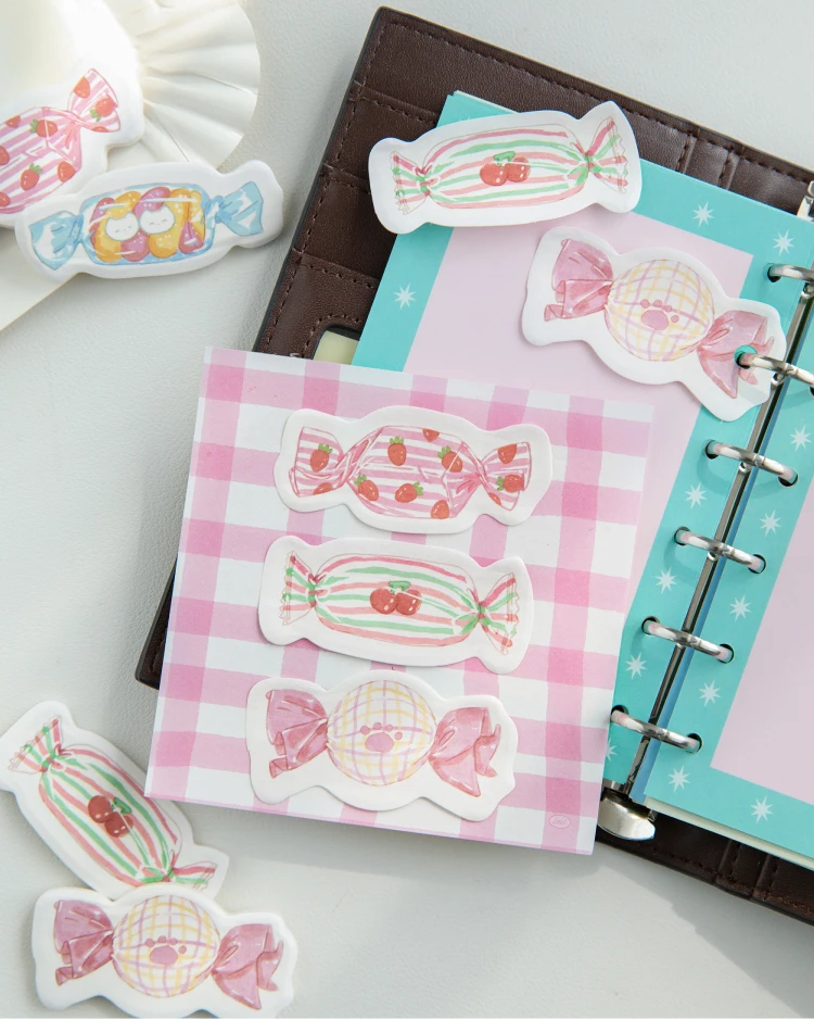 120 Pcs Kawaii Stationery Color Candy Label Index Stickers Aesthetic Message Memo for Handbook Scrapbooking Office Supplies