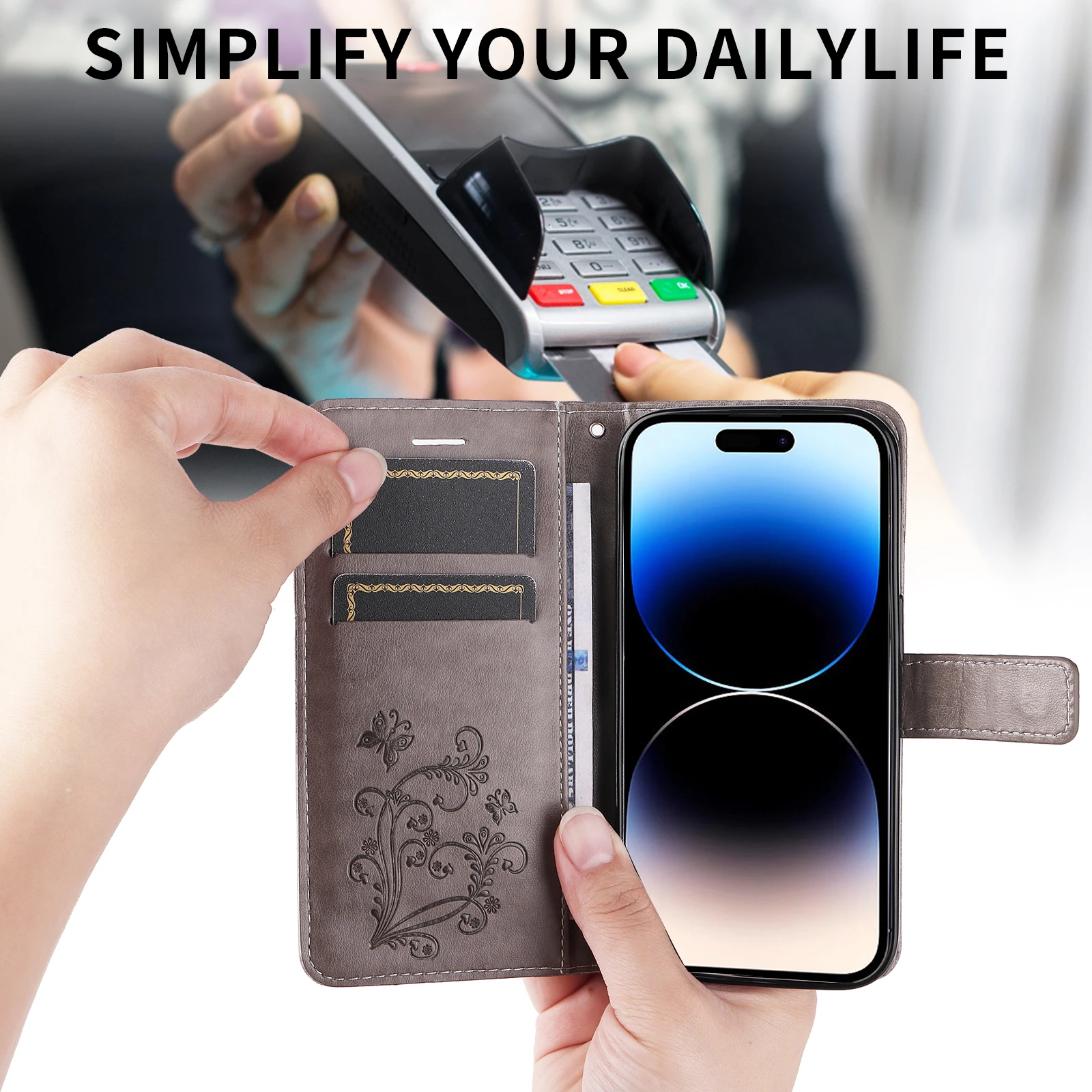Premium Wallet Flip Phone Case - Versatile Luxury Protection & Sleek Design