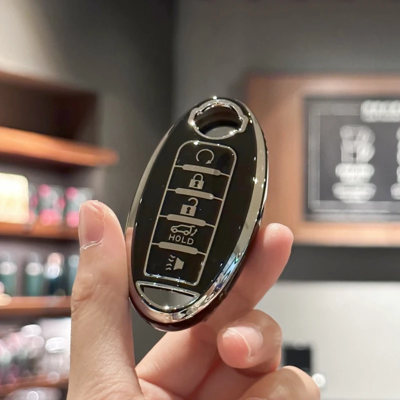 TPU 자동차 키 케이스 커버 쉘 포브, 닛산 알티마 센트라 맥시마 로그 아르마다 패스 파인더 베르사 스마트 키 5 단추