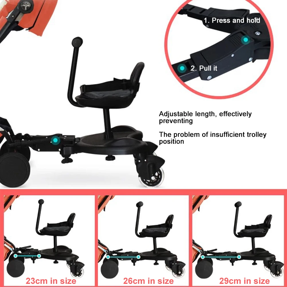 Baby Stroller Pedal Adapter Auxiliary Trailer Footrest