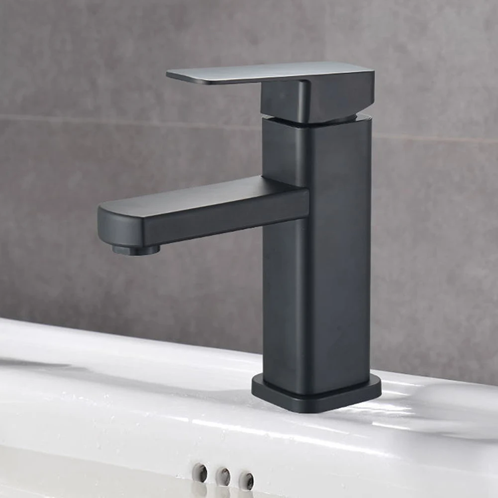 

1PC Sink Single Cold Mixer Faucet Basin Faucet Stainless Steel Basin Faucet Chrome Plated Faucet Bathroom Accessories