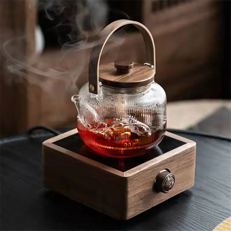 Walnut Wood Electric Pottery Stove Kung Fu Tea Setburning Kettleceramic Tea  Boilertilting Pot Setsmall Tea Boilercustomized Gifts 