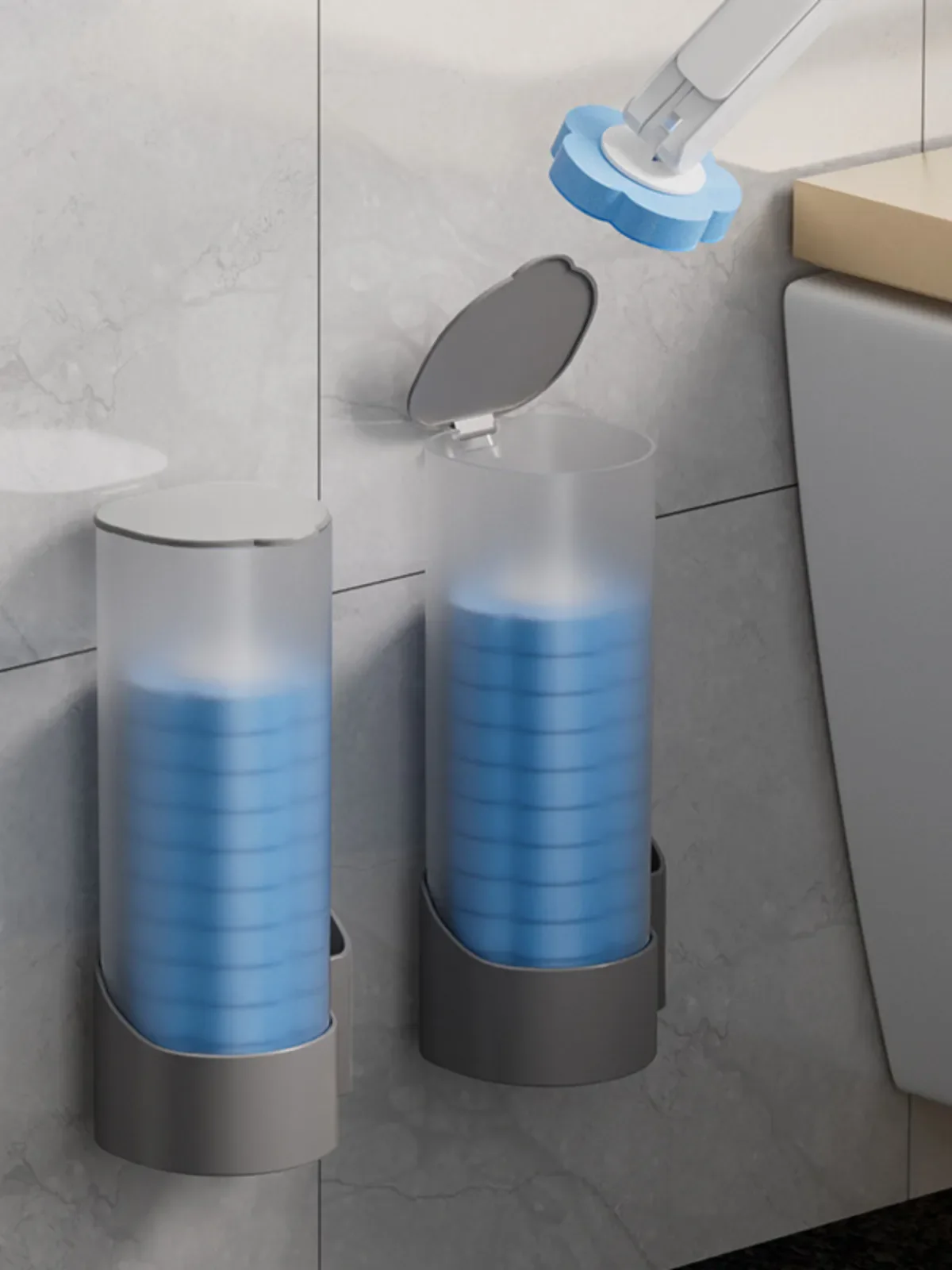 18/36Pcs Toilet Brush With Disposable Replacement Head Kits Upgrade Long Handle Bathroom Cleaning Brush For Home Wc Accessories