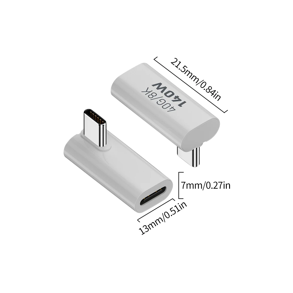 새로운 PD140W USB C 암-수 어댑터 PD 3.1 Thunderbolt 40 Gbps 데이터 전송 MacBook Pro/Air용 8K@60Hz 확장 커넥터