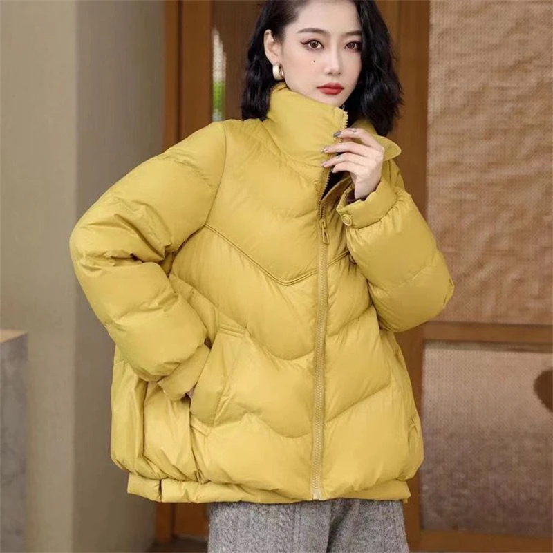 Women's Winter Parka 2025 Korean Version Loose Fitting Fashion Down Cotton Jacket Ladies Coat Stand-up Collar Warm Female Jacket