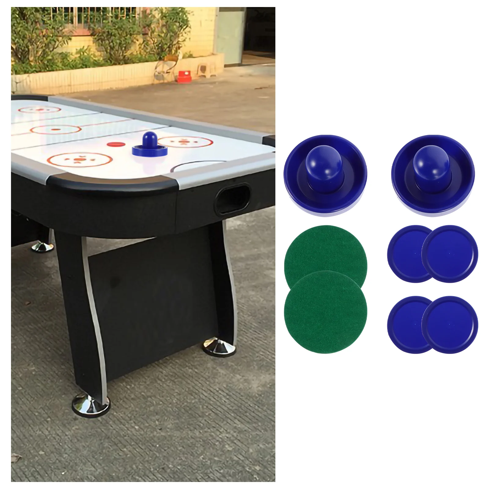 2 Sets Air Hockey Pucks Plastic Hockey Pushers Hockey Paddles Hockey