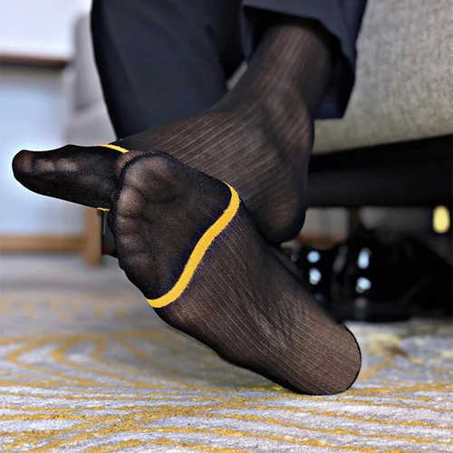 CLEVER-MENMODE 섹시한 얇은 양말 남성 메쉬 얇은 스타킹 통기성 메쉬 통기성 메쉬 남성 양말 2