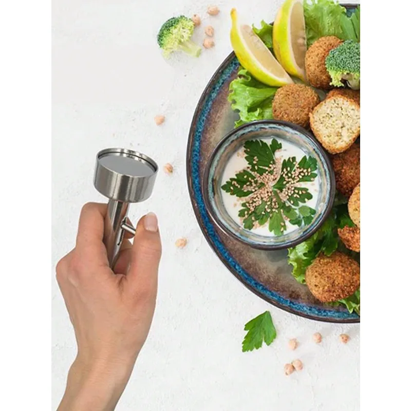Non-Stick Falafel & Meatball Maker Scoop-Professional Grade Stainless Steel Baller Tool with Ergonomic Handle for Appetizer Prep