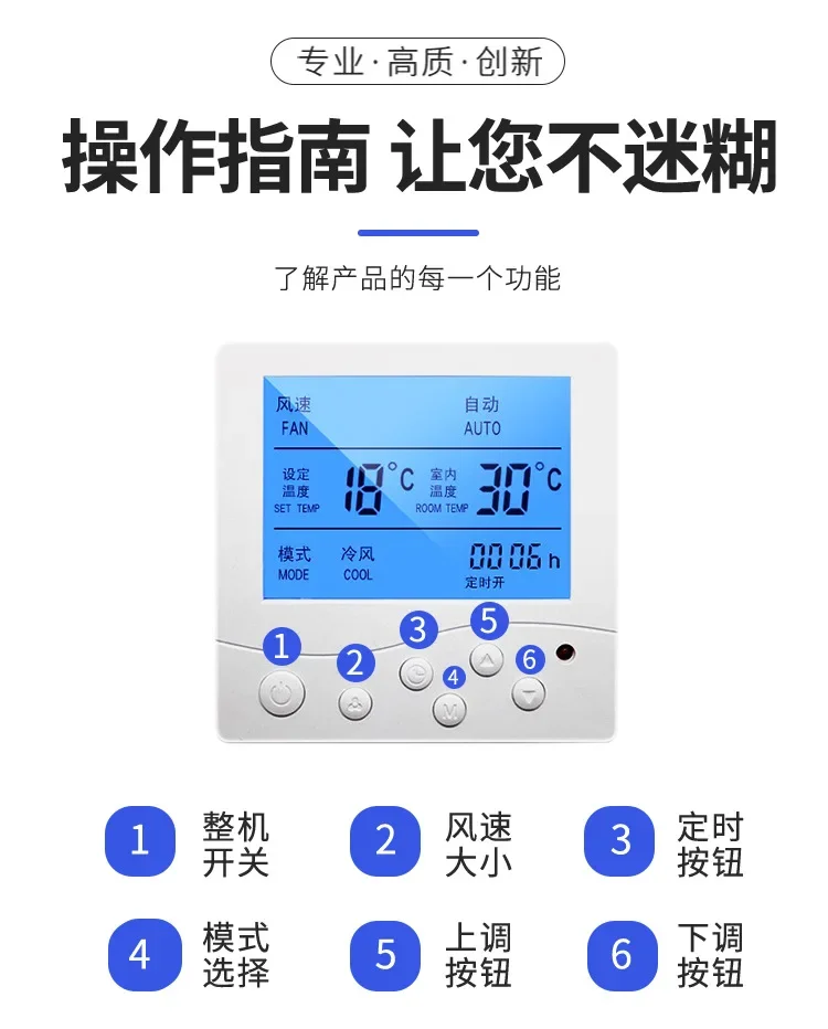 Description Picture 5 of itemMINI HVAC Central Air Conditioner FCU Temperature Room Thermostat Air Conditioning Temperature Control Module Smart Home