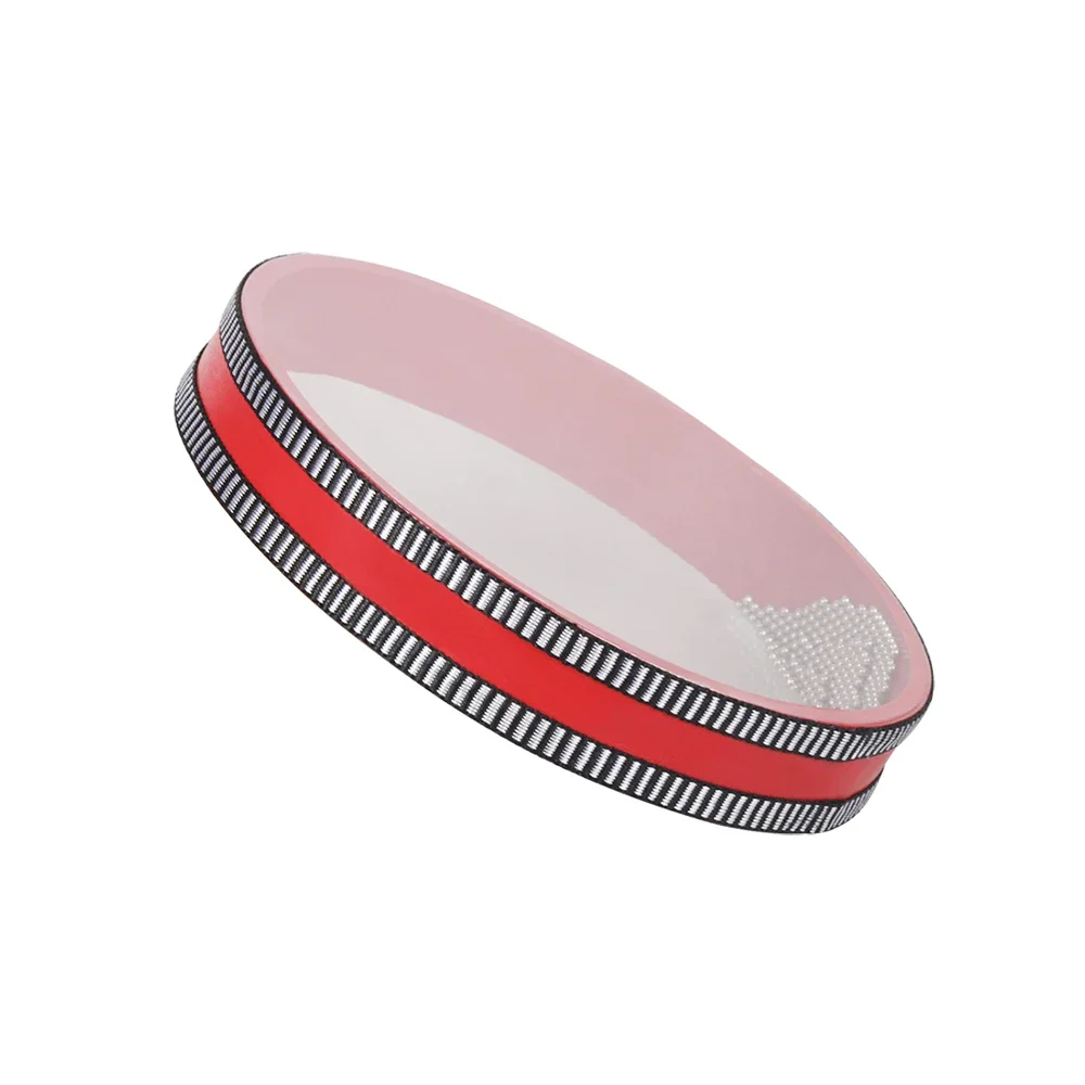 8 Inch Red-Rimmed Sea Wave Drum Orff Musical Instruments Sea Sound Hand Drum for Educational Toys Gifts