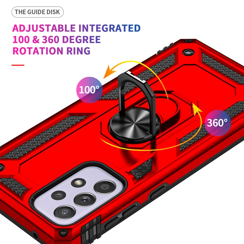 Durable Shockproof Armor Metal Ring Phone Case Cover