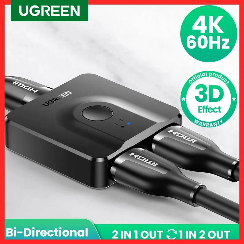 Ugreen Hdmi Splitter 3D 4K Per Xiaomi Mi Box Cavo Switcher Hdmi Bidirezionale Per Xbox Ps4 Tv Box Splitter Switcher Cavo Hdmi