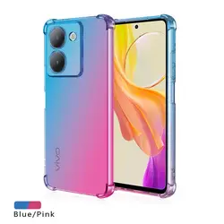 Shockproof Gradient TPU Protective Phone Case Cover - VIVO Y200 5G (Blue Pink)