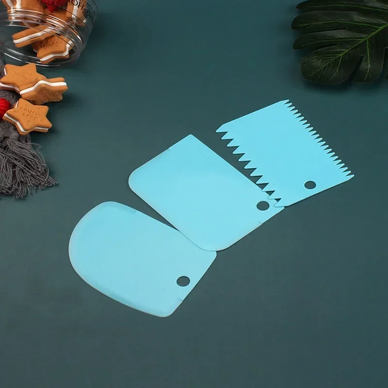 Dessert Tools Cake Kitchen 3PCs/Set Pastry Dough Cutter Cake Slicer Baking Pasty Scraper Blade Silicone Spatula Decoration