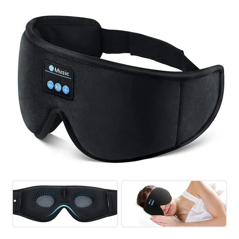 3D Eye Mask Music Play Sleeping Headphones with Built-in HD Speaker Mask For Sleep Headphones Bluetooth