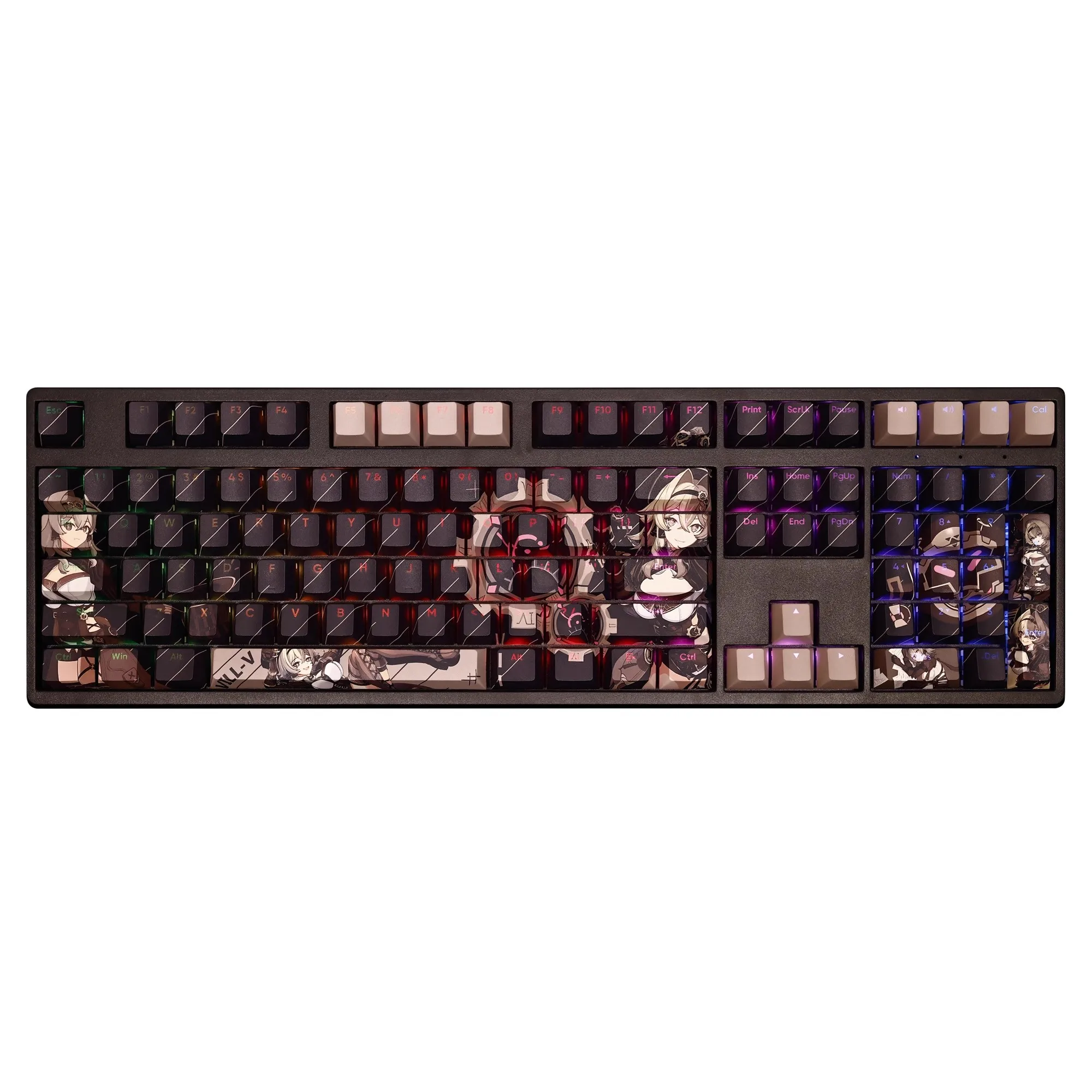 Anime Gaming Keycaps Grupo Keycap Pbt Dye Subbed Backlit Teclado Honkai Impact Vill-v Ansi 61 87 104 108 Chaves - Imagem 4