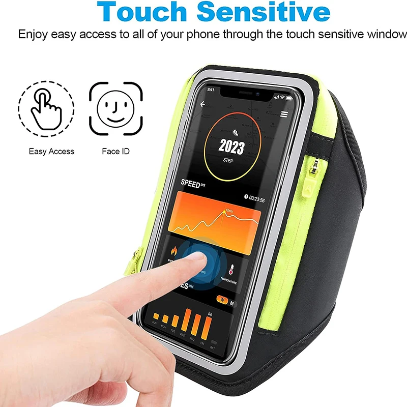 Double Zipper Running Armband For iPhone 15 14 13 12 11 Pro Max 15 Plus Samsung S24 S23 Ultra phone armband mobile phone armband phone arm band sports arm bag fitness arm bag