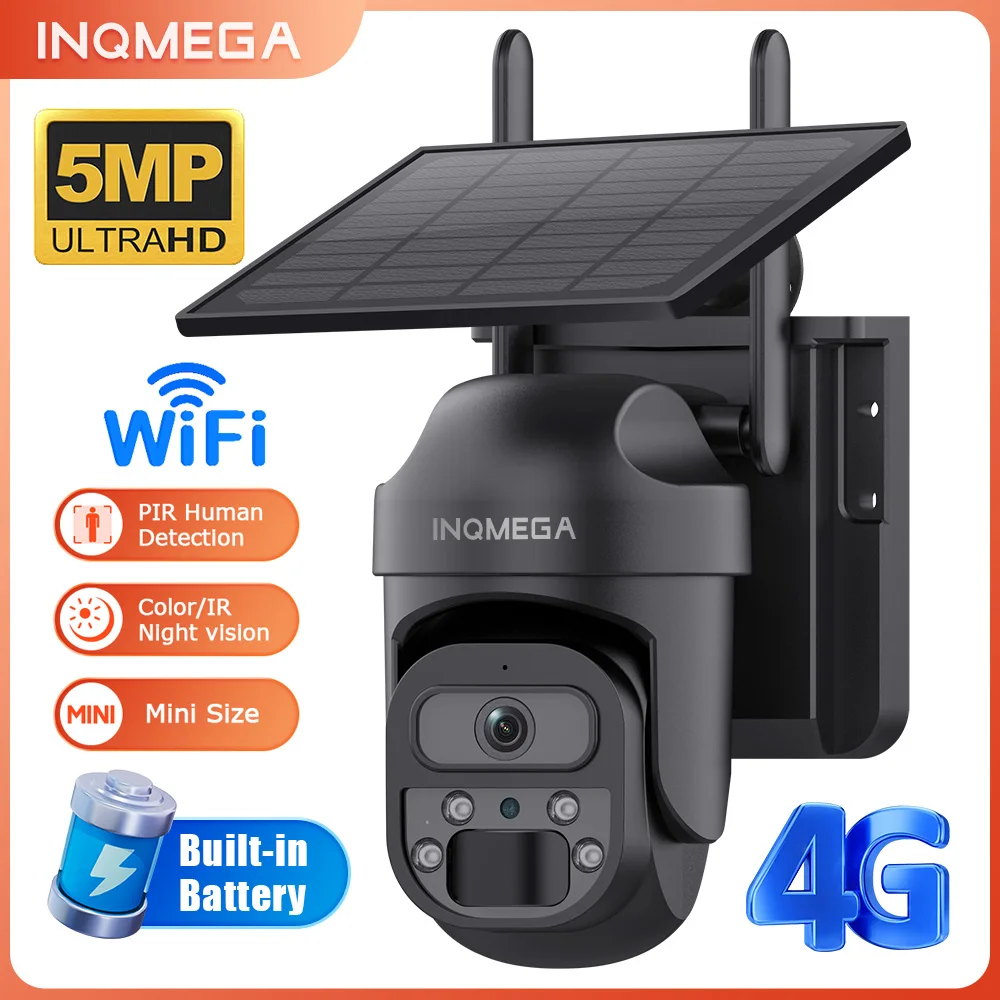 INQMEGA WIFI 4G Solar Powered Camera Rechargeable Battery