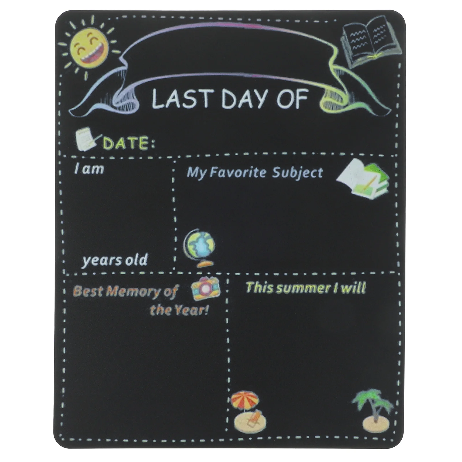 

Double-sided First Day of School Sign Small Wooden Chalkboard Back to School Chalkboard for Kids