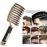 Brosse à cheveux peigne de Massage du cuir chevelu brosse à cheveux poils de sanglier en Nylon femmes humide bouclés démêlant brosse à cheveux Salon de coiffure outil de coiffure 6