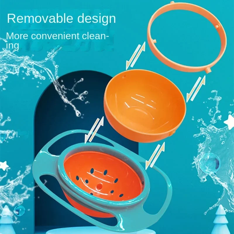Universal Gyro Bowl Practical Design Children Rotary Balance Novelty 360 Rotate Spill-Proof Solid Feeding Dishes