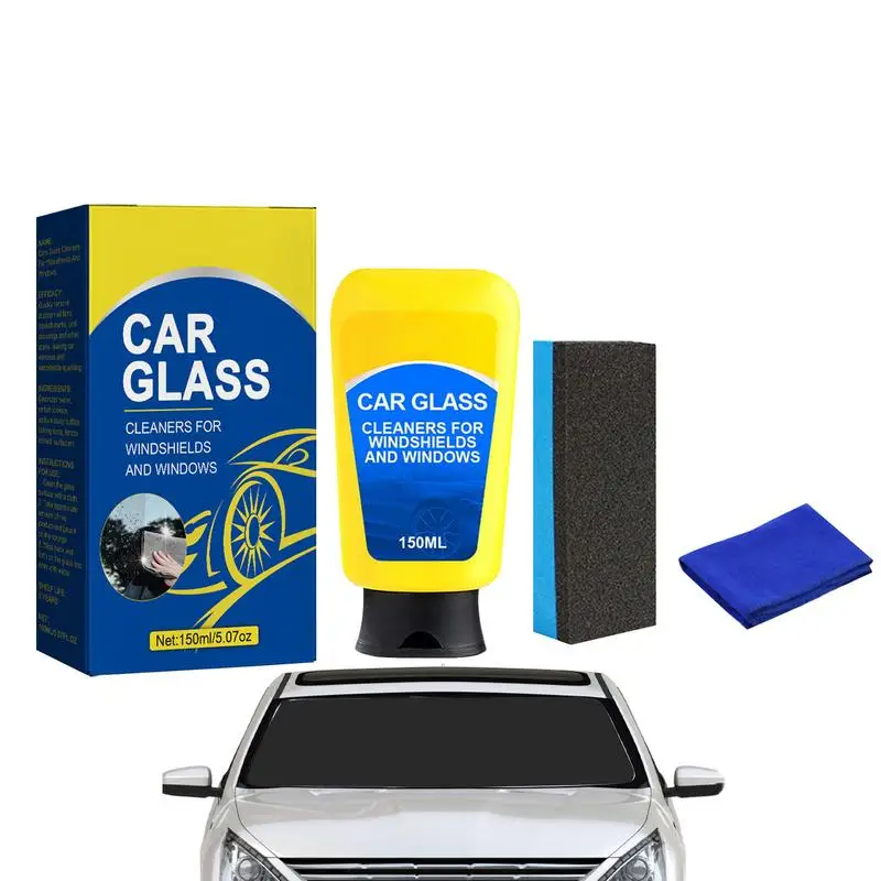 

Glass Cleaner For Windshield Stain Removal Streak-Free Windshield Detergent Fast-Acting Glass Cleaning With Sponge Applicator