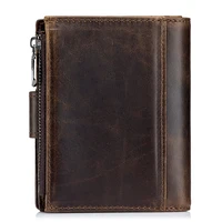 SCHLATUM Genuine Leather Men Business Wallet RFID Men Card Id Holder Coin Purse Travel Wallet  Anti-theft Swipe 2