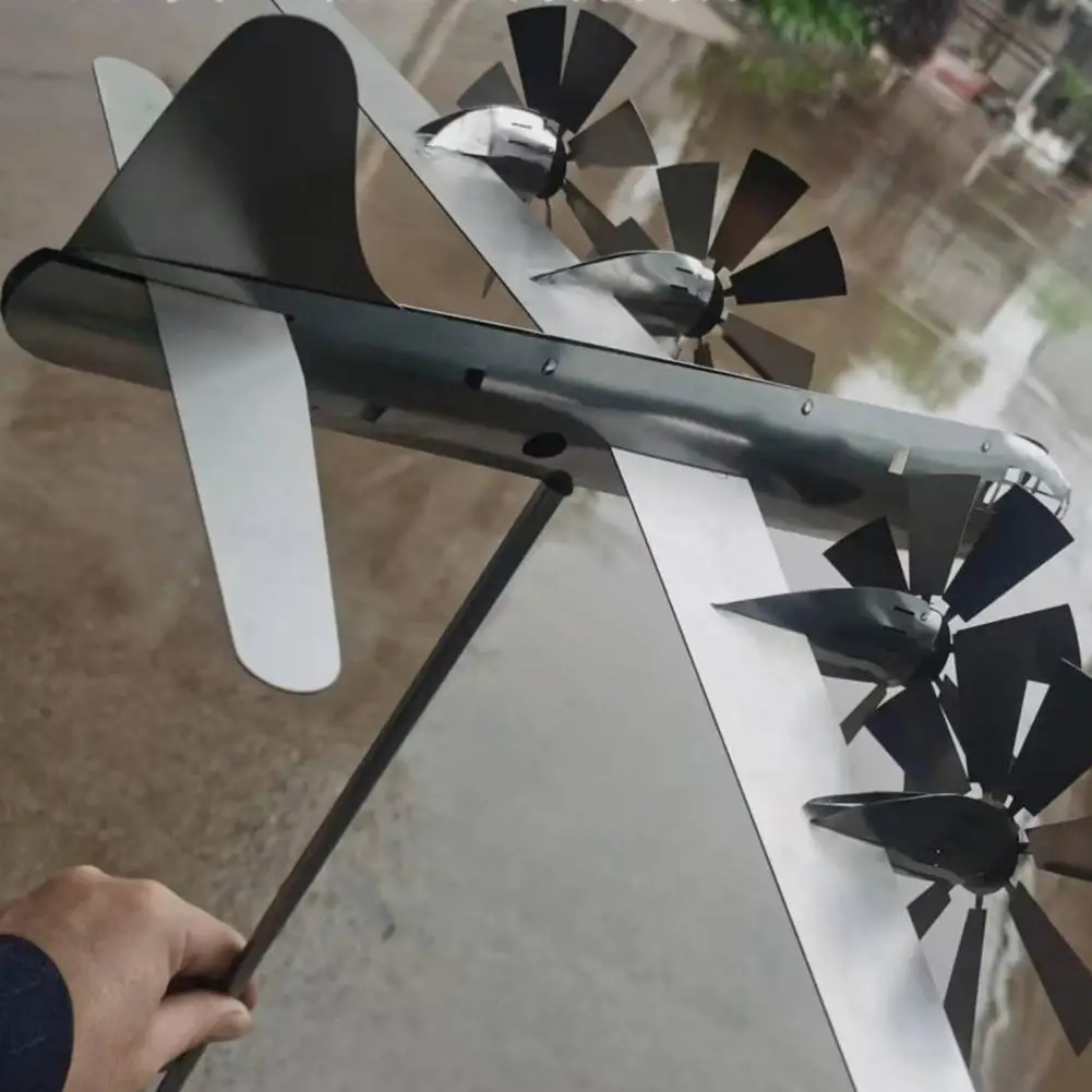 Girandola Da Giardino A Forma Di Aereo: Decorazione Metallica Per Esterno, Scultura Movibile Da Vento