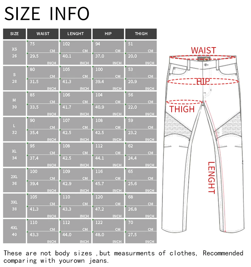 Zipper Jeans Motorcycle Pants Men  with 4 hip pads Riding Touring Scooter Trousers Motocross Zip pocket Pants Moto Pants