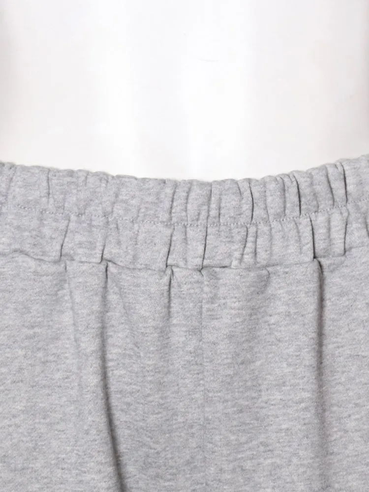 KBQ Casual Folds Loose Jogger Sweatpants For Women High Waist Minimalist Solid Pencil Pants Female Autumn Fashion Style Clothing