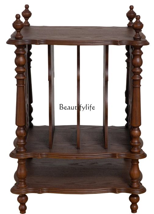 

Retro Storage Book Shelf Living Room Bedroom Sofa Side Table Coffee Table Mid-Ancient Display Side Table