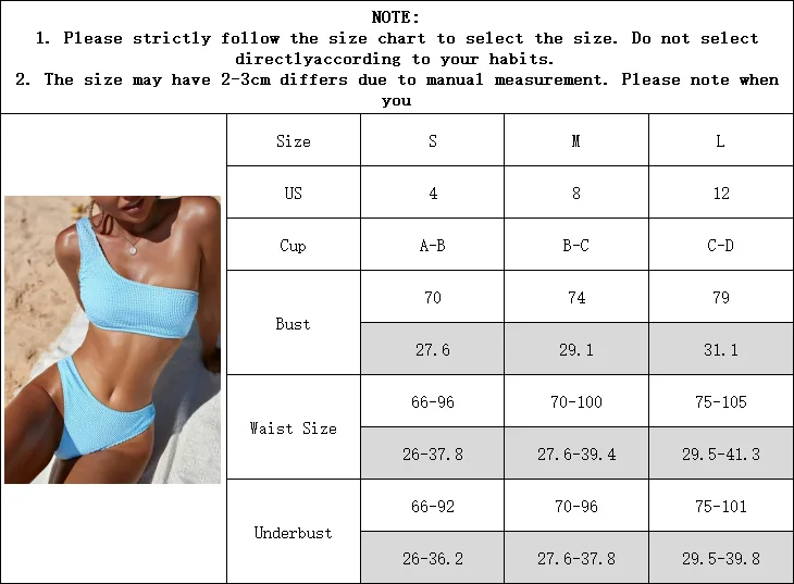 Sexy One Shoulder Bikinis Bandeau Swimwear Women Summer Swimsuits Bathing Suits Solid Bikini Beachwear Female Biquini Set high leg bikini set