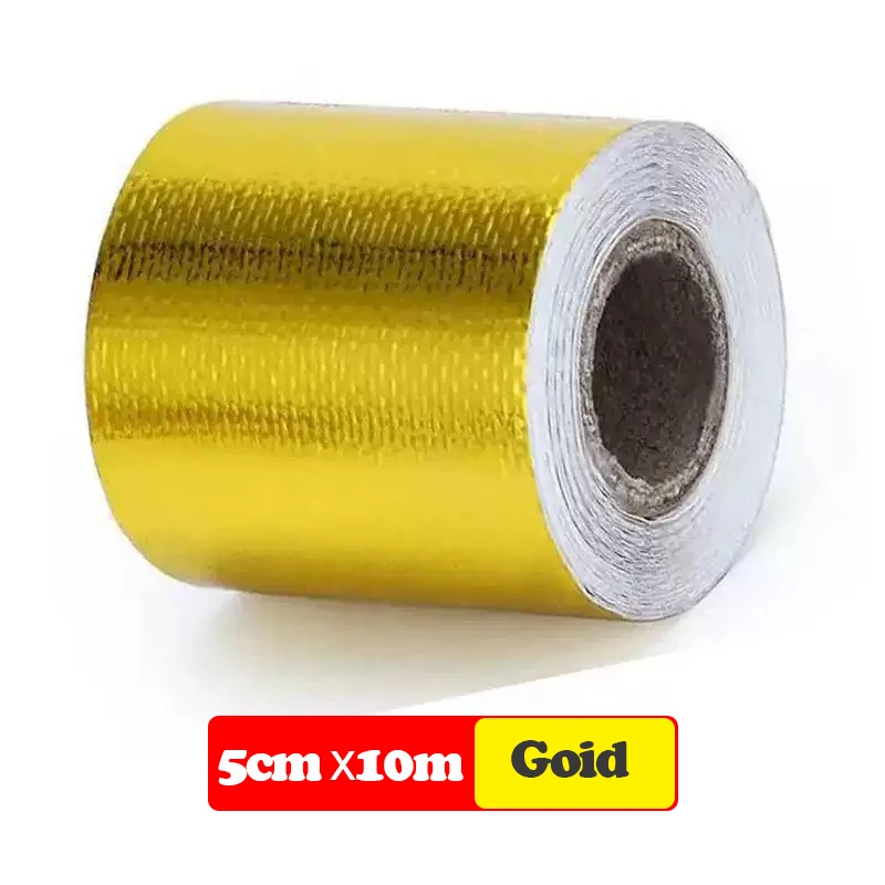 2-inch car intake system aluminum foil cotton wrapped cloth reflective thermal barrier self-adhesive insulation cotton Gold aluminum foil tape