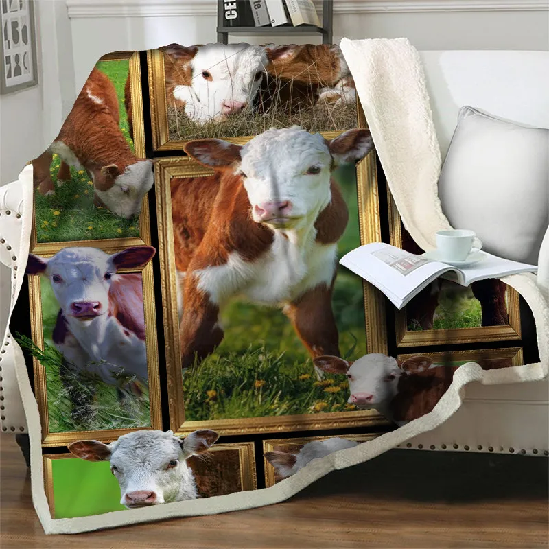 3D Cartoon Cute Sleepy Cat Plush Sherpa Blankets For Beds Sofa Chair Fleece Throw Blanket Winter Bedspread Thick Qui