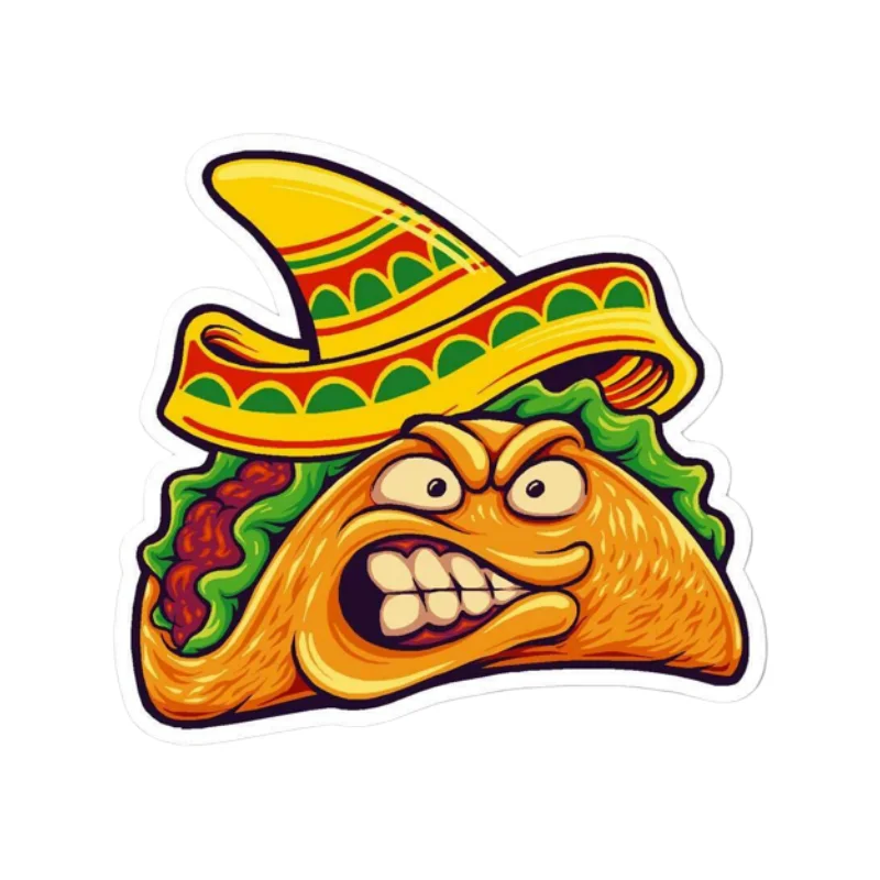 

Наклейка на автомобиль rAngry Toon Taco, Виниловая наклейка для помещений и улицы, аксессуары для автомобиля, наклейка на обои