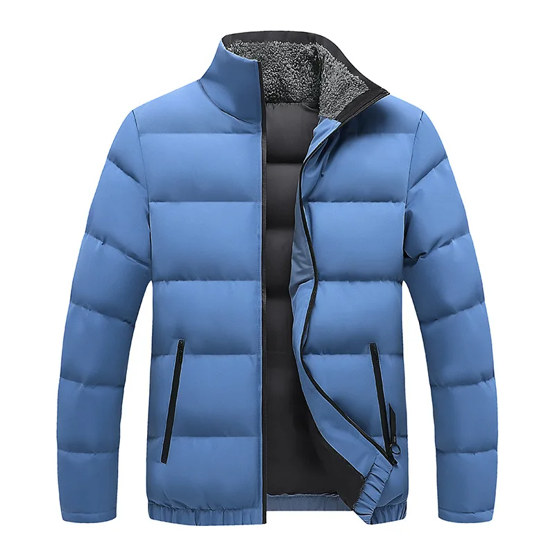 Padded Jacket Men Parkas Winter Thick Jacket Coat Fashion Casual Solid Color Parkas Male Stand Collar Jackets Outerwear