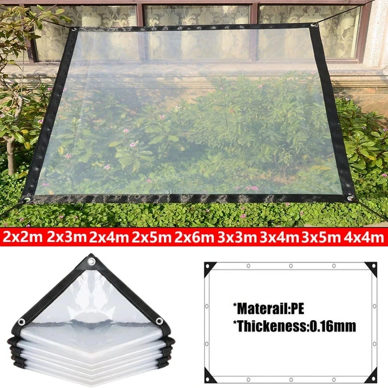 

Thicken Transparent Waterproof Tarpaulin Garden Rainproof Clear Poly Tarp Plant Cover Insulation Shed Cloth with Grommets