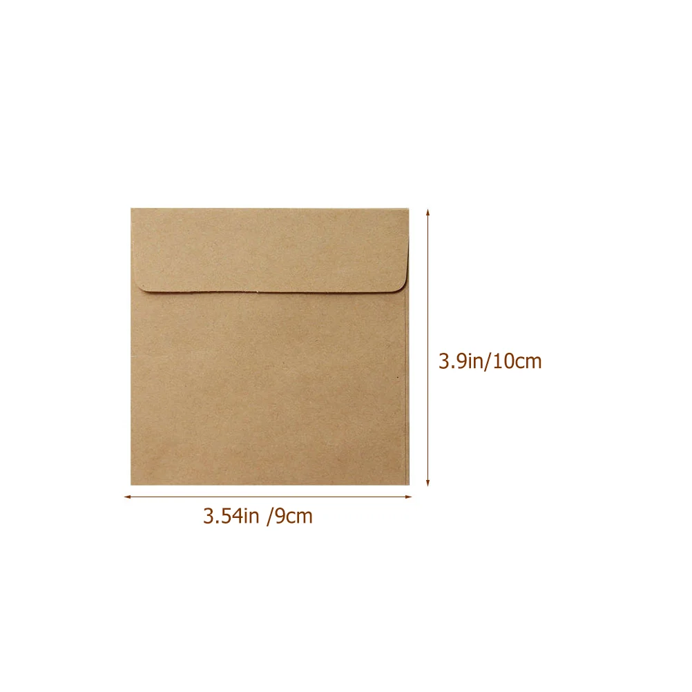 100 Pcs Kraft Envelope Small Envelopes Cards Envelopes Coin File Cash Keys Note