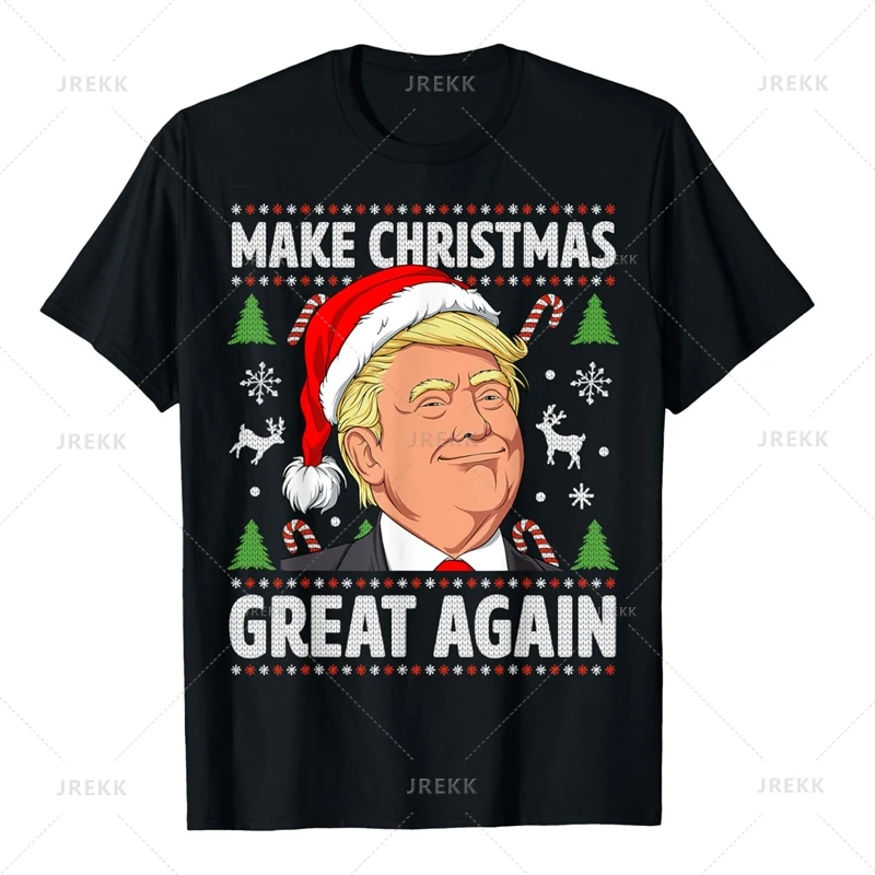 Funny Trump Ugly Christmas T Shirts For Men Make Christmas Great Again Trump T-shirt 3d Printed Round Neck Short Sleeve Tees 3d printed t shirts